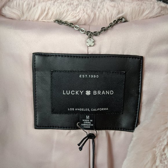 NWT Lucky Brand Blush Missy Long Faux Fur Coat SzM - Picture 4 of 8